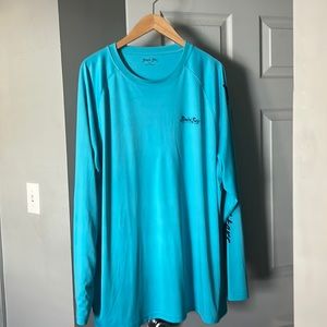 Bimini Bay men’s fishing shirt bright blue. Size XXL. SPF 50